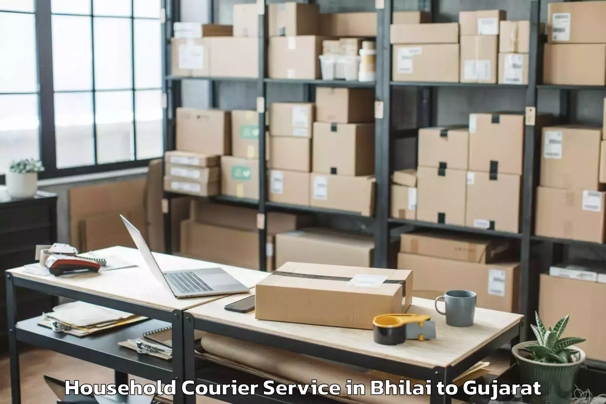 Expert Bhilai to Dhuvaran Household Courier